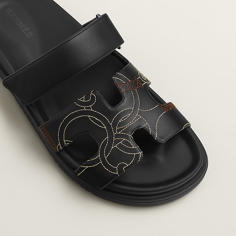 Chypre sandal - Black | Hermès Canada